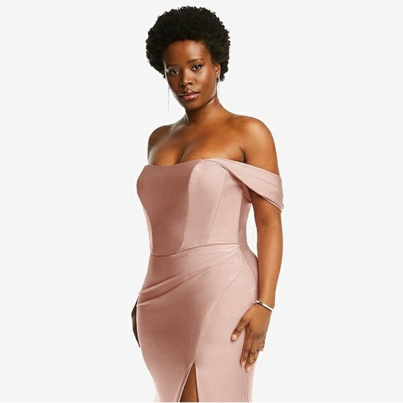 NWT CYNTHIA & SAHAR Stretch Satin Off Shoulder Corset Bodice Mermaid Gown XL‎ - Picture 6 of 6